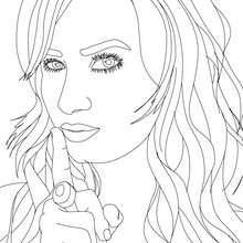 Dibujo de retrato de Demi Lovato seductora para colorear - Dibujos para Colorear y Pintar - Dibujos para colorear FAMOSOS - DEMI LOVATO para colorear