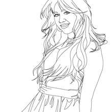 Dibujo para colorear Miley Cyrus Hannah Montana - Dibujos para Colorear y Pintar - Dibujos para colorear FAMOSOS - MILEY CYRUS para colorear