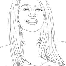 Dibujo de retrato de Miley Cyrus para colorear - Dibujos para Colorear y Pintar - Dibujos para colorear FAMOSOS - MILEY CYRUS para colorear