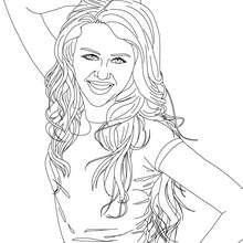 Dibujo para colorear : Mliey Cyrus sonriendo