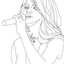 Dibujo para colorear : Selena canta
