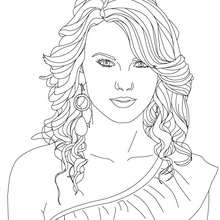 Dibujo para colorear : retrato de Taylor Swift