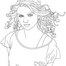 Dibujo para colorear : la hermosa Taylor Swift
