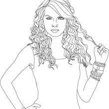 Dibujo para colorear : la melena de Taylor Swift
