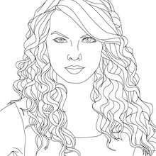 Dibujo para colorear : Retrato de la hermosa Taylor Swift