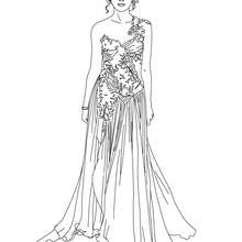 Dibujo para colorear : Taylor Swift en vestido de princesa