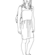 Dibujo para colorear : figura de emma watson en falda