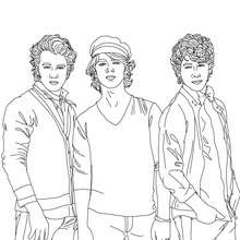 Los Jonas Brothers posando para colorear - Dibujos para Colorear y Pintar - Dibujos para colorear FAMOSOS - JONAS BROTHERS para colorear
