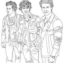Dibujo para colorear los guapos Jonas Brothers - Dibujos para Colorear y Pintar - Dibujos para colorear FAMOSOS - JONAS BROTHERS para colorear