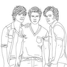 Dibujo para colorear Jonas Brothers posando - Dibujos para Colorear y Pintar - Dibujos para colorear FAMOSOS - JONAS BROTHERS para colorear