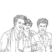 Retrato de los Jonas Brothers para colorear - Dibujos para Colorear y Pintar - Dibujos para colorear FAMOSOS - JONAS BROTHERS para colorear