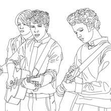 Dibujo para colorear : Dibuo  los Jonas brothers tocando guitarra