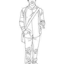 Dibujo de Nick Jonas de pie para colorear - Dibujos para Colorear y Pintar - Dibujos para colorear FAMOSOS - JONAS BROTHERS para colorear - NICK JONAS para colorear