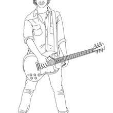 Dibujo de Nick Jona con una guitarra para colorear - Dibujos para Colorear y Pintar - Dibujos para colorear FAMOSOS - JONAS BROTHERS para colorear - NICK JONAS para colorear