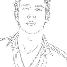 Retrato de Nick Jonas para colorear - Dibujos para Colorear y Pintar - Dibujos para colorear FAMOSOS - JONAS BROTHERS para colorear - NICK JONAS para colorear