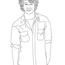 Dibujo para colorear Nick Jonas sonriendo - Dibujos para Colorear y Pintar - Dibujos para colorear FAMOSOS - JONAS BROTHERS para colorear - NICK JONAS para colorear