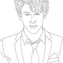 Dibujo para colorear : Retrato  Nick Jonas