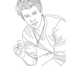 Dibujo de Nick Jonas posando para colorear - Dibujos para Colorear y Pintar - Dibujos para colorear FAMOSOS - JONAS BROTHERS para colorear - NICK JONAS para colorear