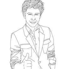 Dibujo para colorear Nick Jonas en traje - Dibujos para Colorear y Pintar - Dibujos para colorear FAMOSOS - JONAS BROTHERS para colorear - NICK JONAS para colorear