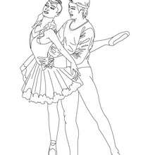Dibujo para colorear : pareja de bailarines