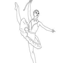 Dibujo para colorear : bailarina haciendo un degage