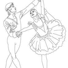 Dibujo para colorear : bailarin y bailarina