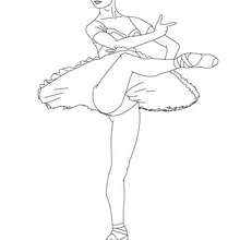 Dibujo para colorear : una bailarina haciendo un pique