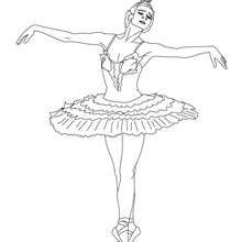 Dibujo para colorear : una bailarina bailando