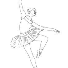 Dibujo para colorear : una bailiarina haciendo un piqué demi-pointe