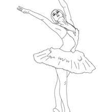 Dibujo para colorear : una bailarina haciendo un arqueado