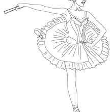 Dibujo para colorear : una bailarina haciendo un arabesco