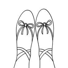 Dibujo para colorear : zapatillas de ballet