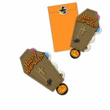 Tarjeta Pop-up ataud de  Halloween en 3D - Manualidades para niños - HALLOWEEN manualidades - Tarjetas HALLOWEEN para imprimir