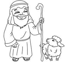 Dibujo para colorear : un pastor del pesebre