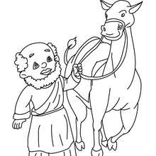 Dibujo del rey Mago BALTASAR con su camello - Dibujos para Colorear y Pintar - Dibujos para colorear FIESTAS - Dibujos para colorear de NAVIDAD - Dibujos para colorear de los REYES MAGOS de Navidad - Colorear BALTASAR