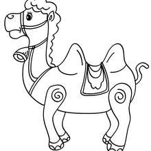 Dibujo para colorear camello de los reyes mago - Dibujos para Colorear y Pintar - Dibujos para colorear FIESTAS - Dibujos para colorear de NAVIDAD - Dibujos para colorear de los REYES MAGOS de Navidad - Dibujos REYES MAGOS oriente para colorear