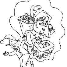 Dibujo para colorear : Ayudante de Santa