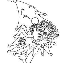 Dibujo para colorear arbol y regalos navideños - Dibujos para Colorear y Pintar - Dibujos para colorear FIESTAS - Dibujos para colorear de NAVIDAD - Dibujos para colorear ARBOL DE NAVIDAD