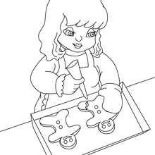Dibujos para colorear niño comiendo galletas de jengibre 