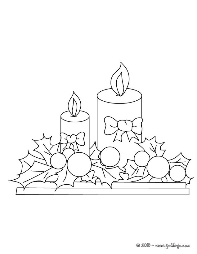 Dibujos para colorear velas navideñas 