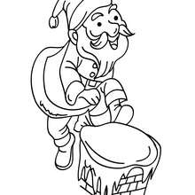 Dibujo para colorear : Papa Noel muy feliz