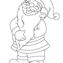 Dibujo para colorear : Papa Noel con sur larga barbilla