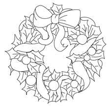 Dibujo para colorear : corona decorativa para navidad