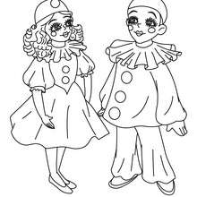 Dibujo para colorear : Colombina y Pierrot