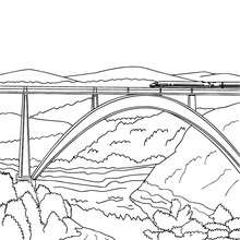 Dibujo para colorear : TREN cruzando un puente