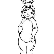 Dibujo para colorear : Vestido de Conejo