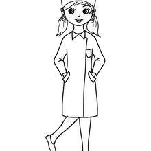 Dibujo para colorear : Vestido de Enfermera