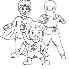 Dibujo para colorear : Ninja y Superhéroes