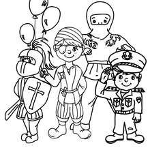 Dibujo para colorear : Jinete, Pirata, Policía y Ninja