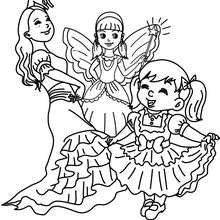 Dibujo para colorear : Flamenquera, Hada e Infanta